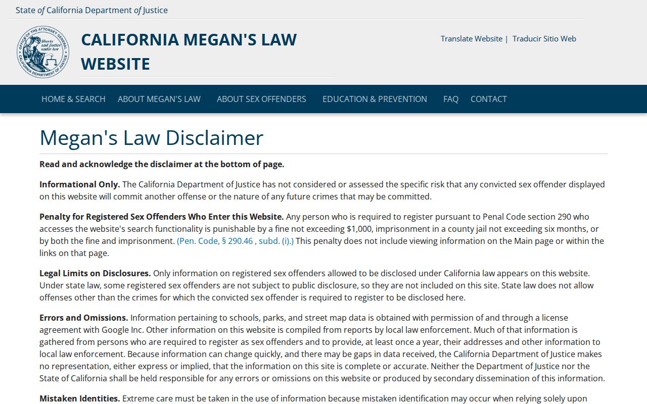 Pasadena residents directory official California safety registry search